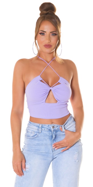 Croptop with Cutouts and Multiway Strap Lilac
